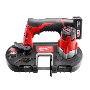 Milwaukee® 2429-21XC Sub-Compact Cordless Band Saw Kit, 1-5/8 in Cutting, 27 in L x 0.5 in W x 0.02 in THK Blade, 12 VDC, 3 Ah REDLITHIUM™ XC™ Lithium-Ion Battery