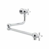 Perrin & Rowe® U.4798X-APC-2 Pot Filler, 1.8 gpm Flow Rate, Swing Arm Spout, Polished Chrome, 2 Handles