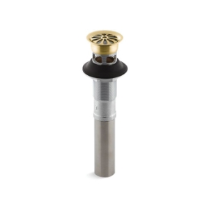 Kohler® 7129-A-PB Grid Bathroom Sink Drain with Overflow, 1-1/4 in Nominal, 2-1/8 in, Solid Brass Drain, Vibrant® Polished Brass