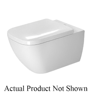 DURAVIT 2222092092 Rimless Toilet, Happy D.2, Elongated Bowl, 15-3/4 in H Rim, 1.6/0.8 gpf, White with HygieneGlaze