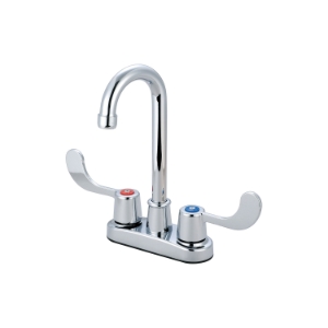 OLYMPIA B-8180 Bar Faucet, Elite, Polished Chrome, 2 Handle, 4 in Center, 1.5 gpm