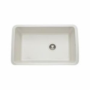 Rohl® 6307-68 Allia Kitchen Sink, Biscuit, Rectangle Shape, 28-1/2 in L x 17-3/8 in W x 10 in D Bowl, 31-1/8 in L x 19-5/8 in W x 11 in H, Undermount, Fireclay