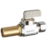 dahl 1/2" Press x 3/8" OD Compression Supply Stop, Straight, Plated, Lead-Free