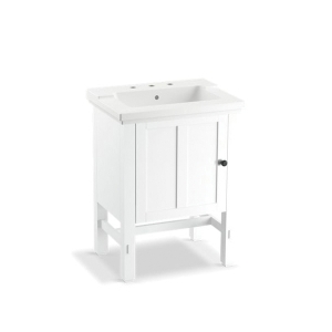 Kohler® 2604-1WA Tresham® Vanity, 32-1/2 in OAH x 23-3/4 in OAW x 18-1/4 in OAD, Freestanding Mount, Linen White Cabinet