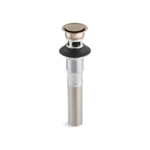 Kohler® 7124-A-BV Pop-Up Clicker Drain With Overflow, 1-1/4 in Nominal, Solid Brass Drain, Vibrant® Brushed Bronze redirect to product page