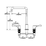 Elkay® LKD2437BHC Food Service Kitchen Faucet, 1.5 gpm Flow Rate, 4 in Center, Arc Tube Spout, Polished Chrome, 2 Handles