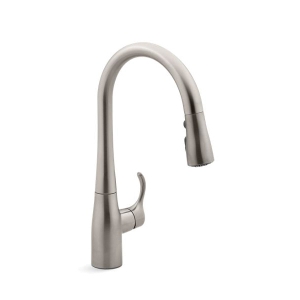 Kohler® 597-VS Simplice® Compact Pull-Down Kitchen Sink Faucet With Three-Function Sprayhead, Vibrant Stainless