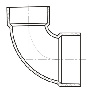 Lesso® 3in x 4in PVC DWV Closet Bend, Reducing (H × H) LP329-342