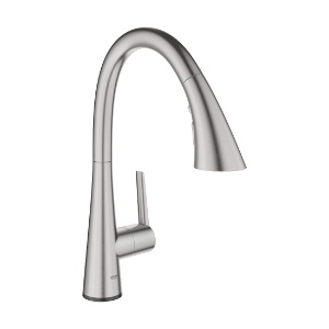 GROHE 30205DC2 30205_2 Ladylux® Pull-Down Kitchen Faucet With Touch Technology, 1.75 gpm Flow Rate, Supersteel, 1 Handle, 1 Faucet Hole, Residential