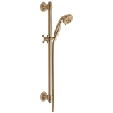 DELTA® 51308-CZ Hand Shower, 3 in Dia 3 Shower Head, 2 gpm Flow Rate, 60 to 82 in L Hose, 1/2 in Connection, Champagne Bronze