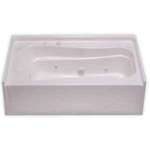 Clarion AcrylX™ RE3660L-WH Bathtub With 18 in Apron, Angel, Soaking, 60 in L x 37 in W, Left Drain, White