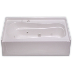 Clarion AcrylX™ RE3660L-WH Bathtub with 18 in Apron, Angel, Soaking, 60 in L x 37 in W, Left Drain, White