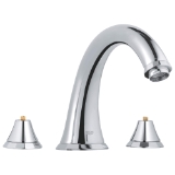 GROHE 25074000 Roman Tub Filler, Kensington®, 13.2 gpm, StarLight® Polished Chrome, 2 Handles, Traditional