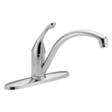 DELTA® 140-WE-DST Collins™ Kitchen Faucet, 1.5 gpm Flow Rate, 8 in Center, Swivel Spout, Chrome, 1 Handle