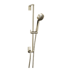 Brizo® 88798-PN Levoir™ Multi-Function Hand Shower with 23-25/32 in L Slide Bar, 3-15/16 in Dia, 1.75 gpm Flow Rate, 60 to 82 in L Hose, 1/2-14 NPSM Connection, Polished Nickel