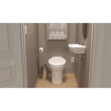 1-Piece Dual-Flush Toilet System, Round Bowl, 13/16 gpm, White, Import