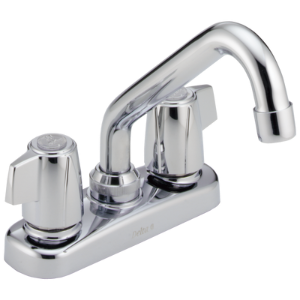 DELTA® 2133LF Classic™ Laundry Faucet, 4 in Center, Polished Chrome, 2 Handles