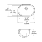 Elkay® SCF1611SH Bathroom Sink with Overflow Assembly, Asana™, Round Shape, 17 in W x 6-1/2 in H, Top/Under Mount, Stainless Steel, Hammered Mirror