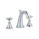 GROHE 2012400A Widespread Bathroom Basin Mixer, Kensington®, 1.2 gpm Flow Rate, 4-1/8 in H Spout, 5-1/2 to 17-3/4 in Center, StarLight® Polished Chrome, 2 Handles, Pop-Up Drain