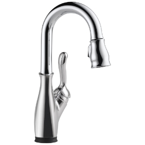 DELTA® 9678T-DST Pull-Down Bar/Prep Faucet, Leland®, Chrome, 1 Handle, 1.8 gpm