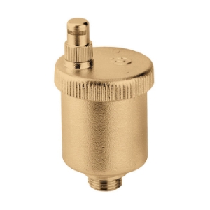 Caleffi 502043 CST Automatic Air Vent With Hygroscopic Safety Air Vent Cap, 1/2 in Nominal, MNPT Connection, 150 psi Working, 250 deg F, Brass