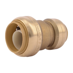 Sharkbite® U060LF Pipe Reducing Coupling, 1 x 3/4 in Nominal, Push-Fit End Style, Brass