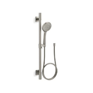 Kohler® 99243-G-BN Awaken® B110 Deluxe Slidebar Kit, 4-5/8 in Dia Wide Coverage/Intense Drench/Targeted Massage/Reduced-Flow Shower Head, Vibrant® Brushed Nickel