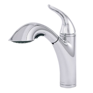 Gerber® D455221 Antioch® Pull-Out Kitchen Faucet, 1.75 gpm Flow Rate, 120 deg Swivel Spout, Polished Chrome, 1 Handle, 1 Faucet Hole
