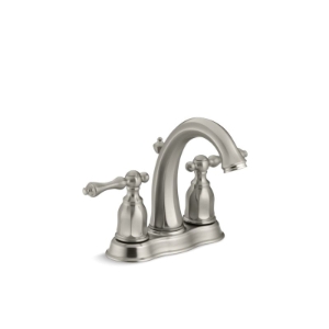 Kohler® 13490-4-BN Centerset Bathroom Sink Faucet, Kelston®, Vibrant® Brushed Nickel, 2 Handles, Pop-Up Drain, 1.2 gpm Flow Rate