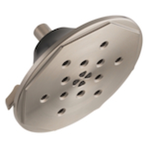 Brizo® 87461-NKBL Rook® Multi-Function Raincan Shower Head, 1.75 gpm, 4 Sprays, Wall Mount, 8 in Dia Head, Luxe Nickel/Matte Black