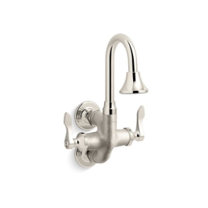 Kohler® 730T70-4AR-SR Triton® Bowe™ Cannock™ Full Flow Service Sink Faucet With Lever Handles, 12 gpm Flow Rate, Gooseneck Spout, Vibrant® Bright Nickel, 2 Handles