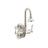 Kohler® 730T70-4AR-SR Triton® Bowe® Cannock™ Full Flow Service Sink Faucet with Lever Handles, 12 gpm Flow Rate, Gooseneck Spout, Vibrant® Bright Nickel, 2 Handles