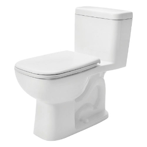 DURAVIT 0113010001 1-Piece Toilet, D-Code, 16.53 in H Rim, 12 in Rough-In, 1.28 gpf, White