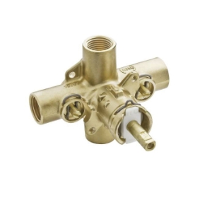 Moen® 2590 M-Pact® Rough-In Valve, 1/2 in IPS Inlet x 1/2 in IPS Outlet, Brass Body