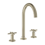 GROHE 20069EN3 20069_3 Atrio® M-Size Widespread Bathroom Faucet, Residential, 1.2 gpm Flow Rate, 7-1/2 in H Spout, 5-1/2 to 13-3/8 in Center, StarLight® Brushed Nickel, 2 Handles