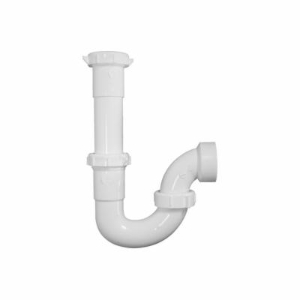 Keeney 549WRUK Sink Trap Without Cleanout Plug, 1-1/4 x 1-1/2 in, Polypropylene, White