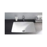 DURAVIT 0305490000 Starck 3 Vanity Basin With Overflow, Starck 3, Rectangle Shape, 20-7/8 in L x 14-3/8 in W x 7-1/8 in H, Under Mount, Ceramic, White