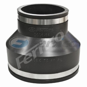 Fernco® 1006-64 Flexible Pipe Coupling, 6 x 4 in Nominal, Concrete x Plastic/Cast Iron End Style, PVC