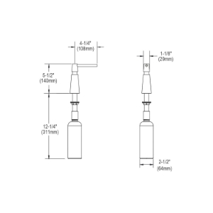 Elkay® LKHA1054NK Soap/Lotion Dispenser, Harmony™, 16 oz Bottle Capacity, Deck Mount, Brass, Brushed Nickel