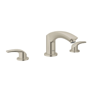 GROHE 25168EN2 Eurosmart® Roman Tub Faucet, 6.3 gpm, StarLight® Brushed Nickel, 2 Handles, Traditional