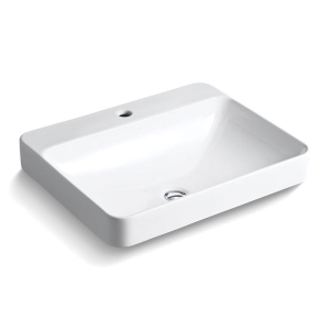 Kohler® 2660-1-0 Vox® 23 in Rectangular Vessel Bathroom Sink, White