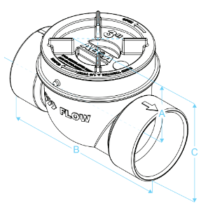 AB&A™ 66206 3" PVC Backwater Valve with Riser Kit (Valve, Adapter, Riser, and Lid)