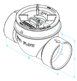 AB&A™ 66206 3" PVC Backwater Valve with Riser Kit (Valve, Adapter, Riser, and Lid)