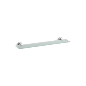 Kohler® 14440-CP Glass Shelf, Purist®, 22-1/2 in OAL x 4-7/8 in OAD, Brass, Polished Chrome