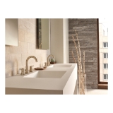 DELTA® 3559-CZMPU-DST Trinsic® Widespread Lavatory Faucet, 1.5 gpm Flow Rate, 4-15/16 in H Spout, 4 to 16 in Center, Champagne Bronze, 2 Handles, Pop-Up Drain