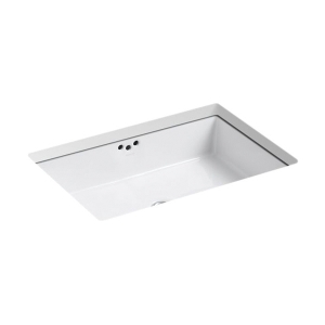 Kohler® 2297-0 Kathryn® Bathroom Sink with Overflow Drain, Rectangular Shape, 23-7/8 in W x 15-5/8 in D x 6-1/4 in H, Undermount, Vitreous China, White