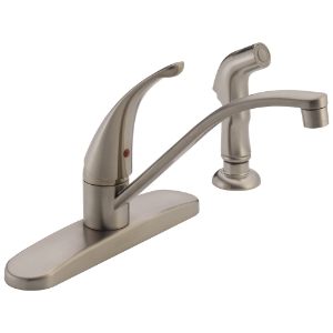 Peerless® P188500LF-SS Kitchen Faucet, 1.8 gpm Flow Rate, 8 in Center, Swivel Spout, Stainless Steel, 1 Handle