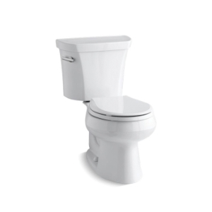 Kohler® 3977-0 2-Piece Toilet, Wellworth®, Round Bowl, 14-1/2 in H Rim, 12 in Rough-In, 1.6 gpf, White