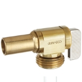 dahl 1/2" Press x Male Hose Valve, Angle, Brass, Lead-Free