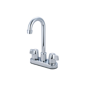 OLYMPIA B-8181 Bar Faucet, Elite, Polished Chrome, 2 Handle, 4 in Center, 1.5 gpm
